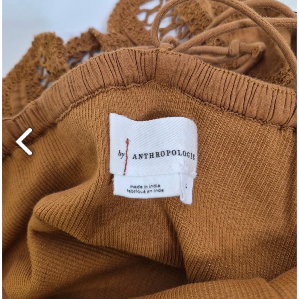 Anthropologie Rust Halter Lace-Trim Camisole - Picture 4 of 6
